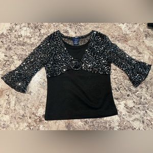 Girls black sequin top